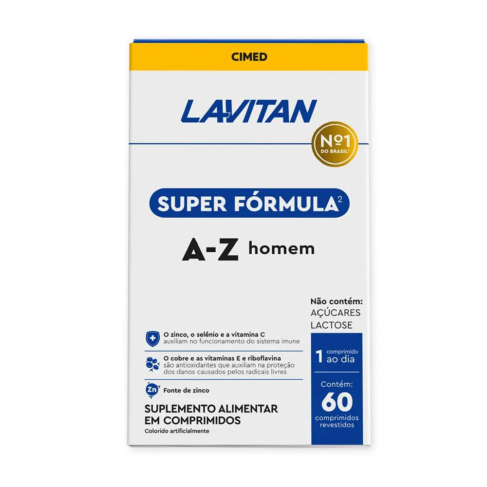 Lavitan Super Fórmula Multivitamínico A-Z Homem 60 comprimidos - 1