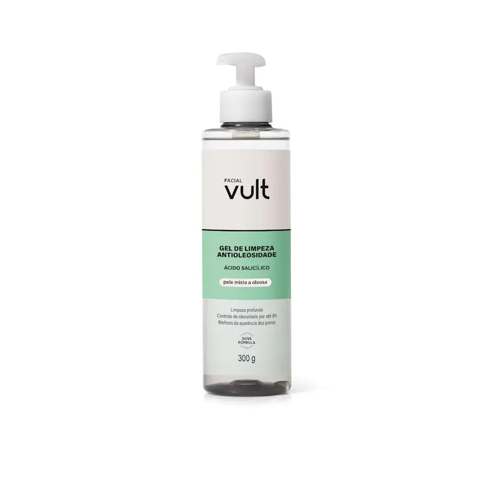 Vult Facial Gel de Limpeza Antioleosidade 300g | Limpeza profunda; Combate à Acne; Controle de Brilho; Melhora dos Pros - 1