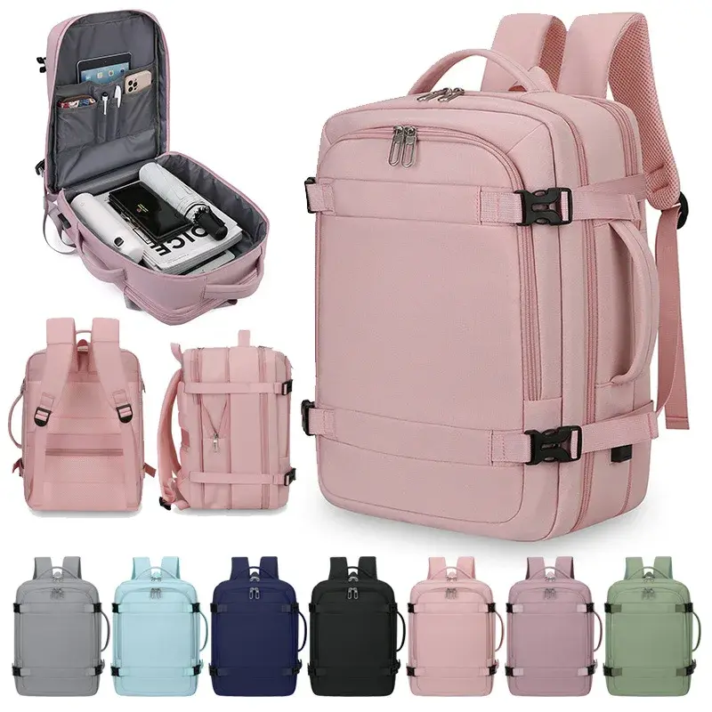 Mochila multifuncional oxford para laptop, expansível, bolsa de bagagem para viagem, grande capacidade, mochila casual para notebook - 1
