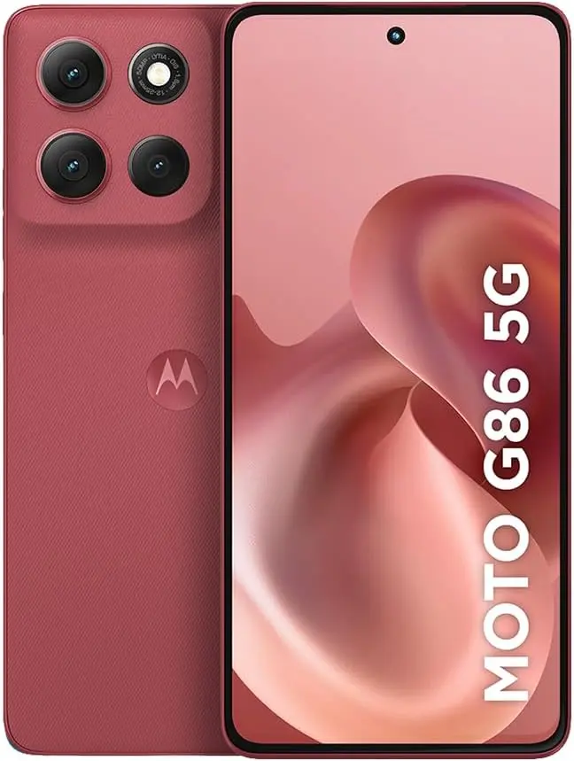 Smartphone Motorola Moto g86 5G - 256GB 8GB RAM+16GB Ram Boost Tela 1.5K pOLED, 50MP Sony camera OIS Moto AI, videos em 4K, IP68 + IP69 - Vermelho