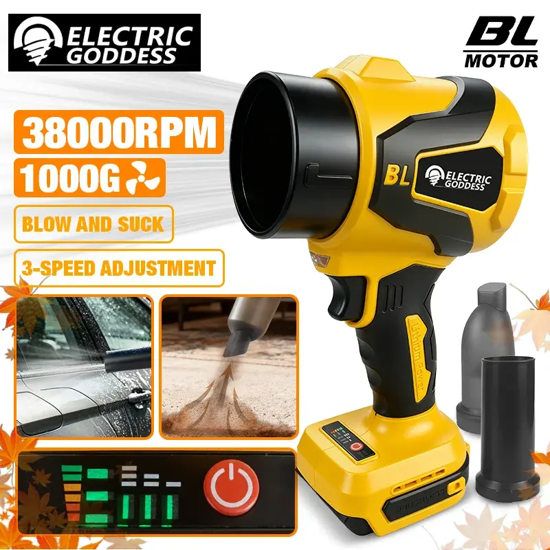 Edog soprador turbo elétrico sem escova, tubo longo, ventilador jato, portátil, soprador de folhas, ferramenta de neve para dewalt, 20v, pino de bateria