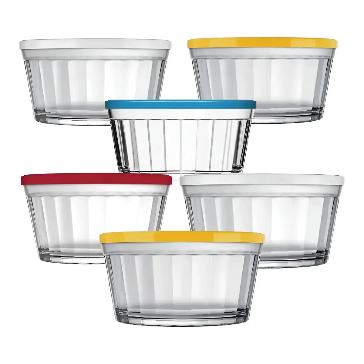 Kit de Tigelas Americano Kit de Potes de Vidro pra Cozinha Com Tampa Plastica 350ml Compacto Minimalista Casa Buritis (6)