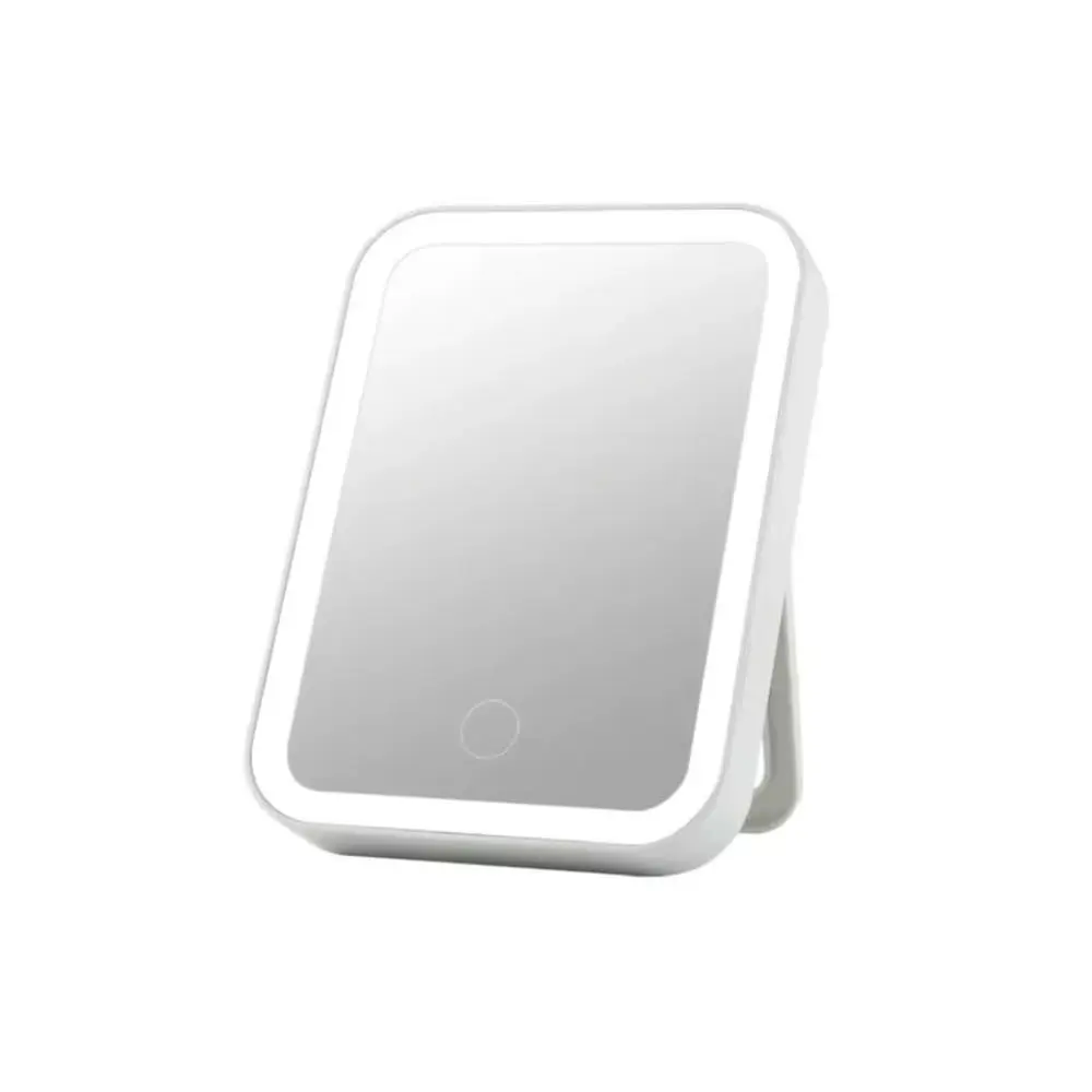 Espelho Maquiagem Com Touch E Borda Luz De Led Mesa Espelho Facial Portátil