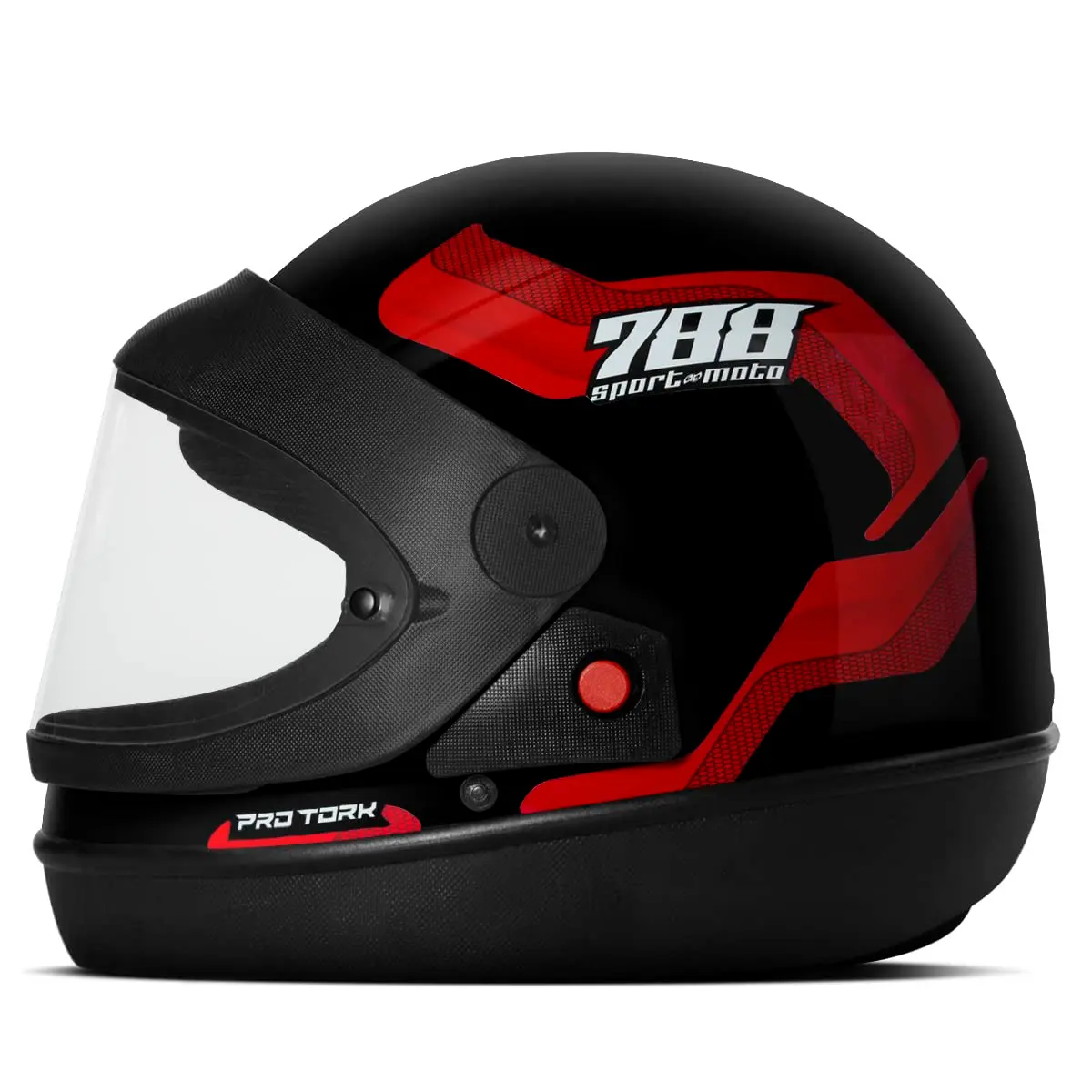 Capacete Moto Automático Sport Moto 788 Vermelho Tam. 62
