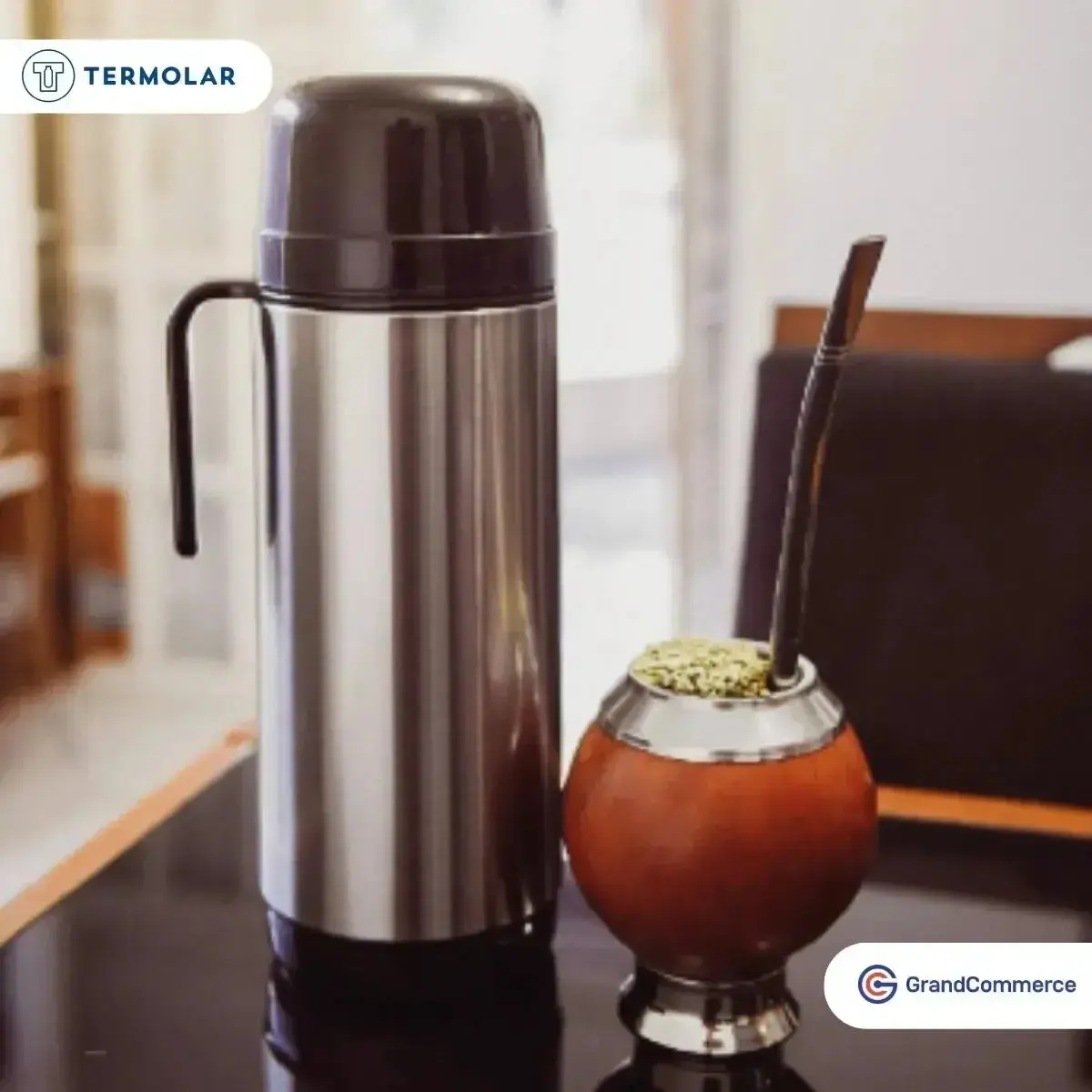 Garrafa Termica Inox Cafe Cha Alça