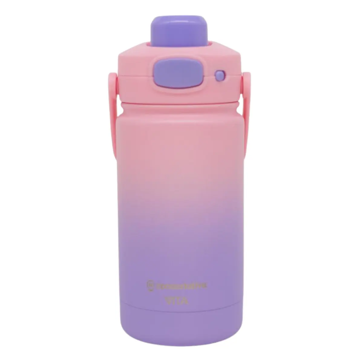 Zonacriativa - Garrafa Térmica Vita Mini Excallibur 350ml Pôr do sol | Conserva quente 10h/frio 12h, aço inox com trava antivazamento e abertura por clique