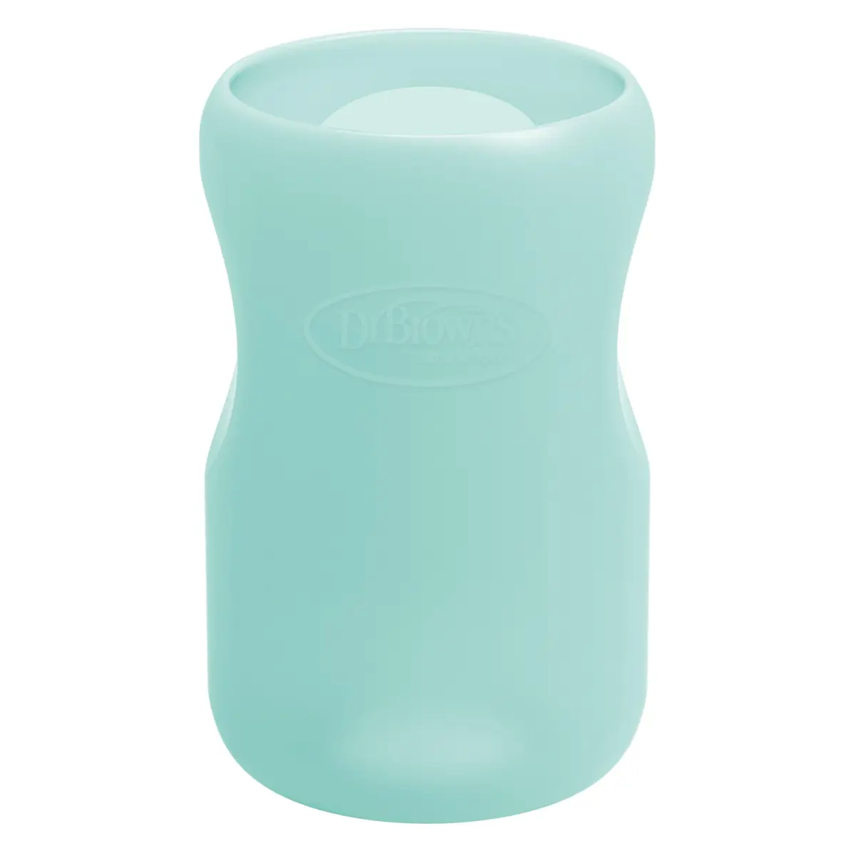 Dr. Brown's Opções de fluxo natural + mangas de mamadeira de vidro, 100% silicone, 255 g, pescoço largo, menta