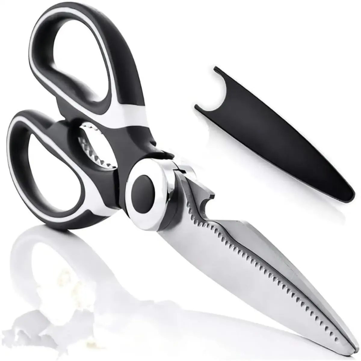 Tesoura de Cozinha Multiuso em Aço Inoxidável Premium Cabo Ergonômico e Emborrachado com Bainha de 20 cm - 1