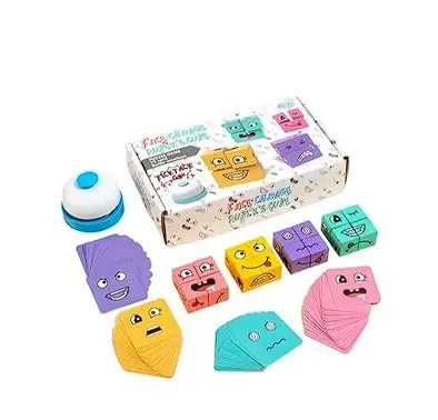 Jogo de Cubo de Caretas com Campainha | Com Campainha, Cartas Incluídas