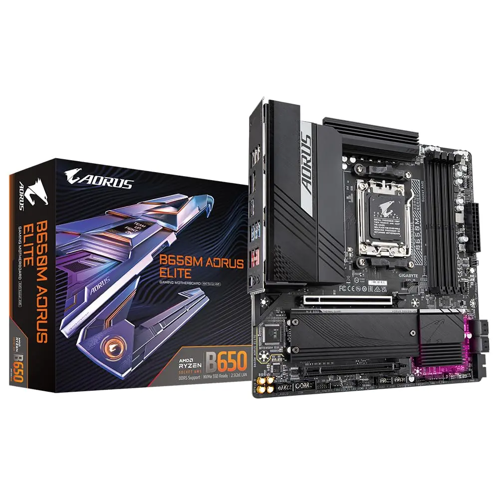 Placa Mãe Gigabyte B650m Aorus Elite, Ddr5, Microatx, Am5 - 1