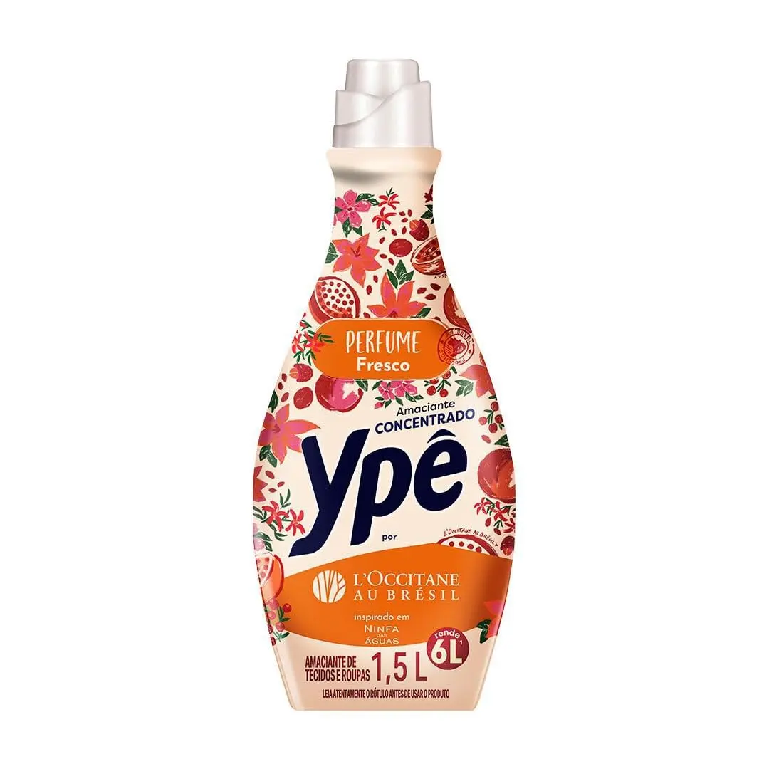 Ypê Amaciante de Roupa Concentrado Ninfa das Águas L'Occitane au Brésil Frasco 1,5l