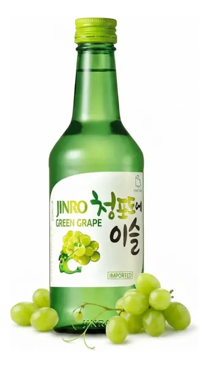 Bebida Coreana Soju Uva Verde 360ml Jinro