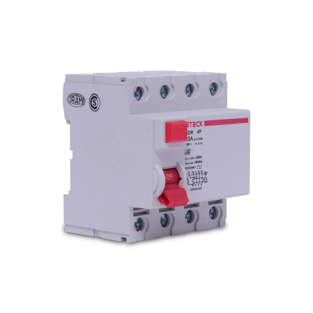 Steck, Interruptor Diferencial Residual 4 Polos, Corrente 63A, 30MA, SDR46330