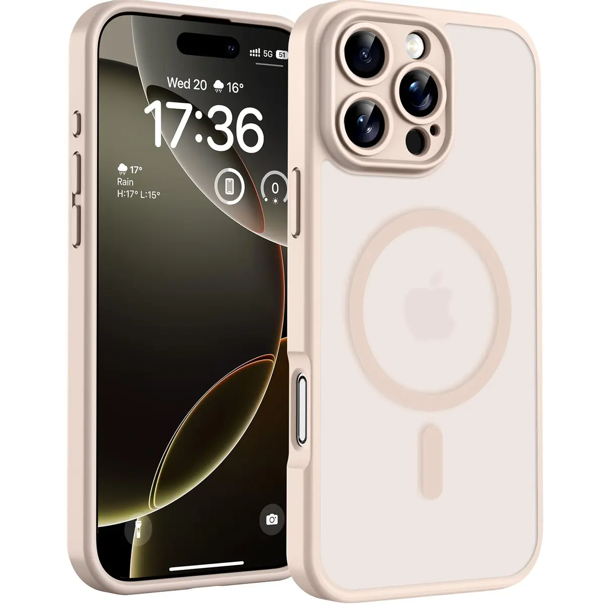 TOCOL Capa Capinha para iPhone 16 Pro Case 6.3 Pol, Dourado | Compatível com MagSafe, Tampa da Câmera, Proteção Total e Militar, Antichoque, Anti-impressões, Fosco Translúcido