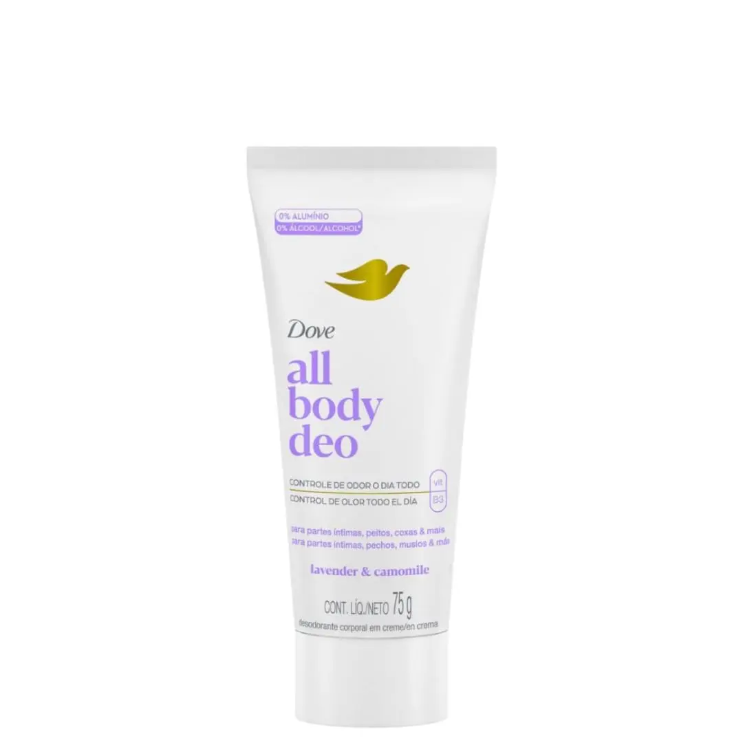 Desodorante Corporal em Creme Dove, Lavanda e Camomila, 75g | All Body, Para o Corpo Todo
