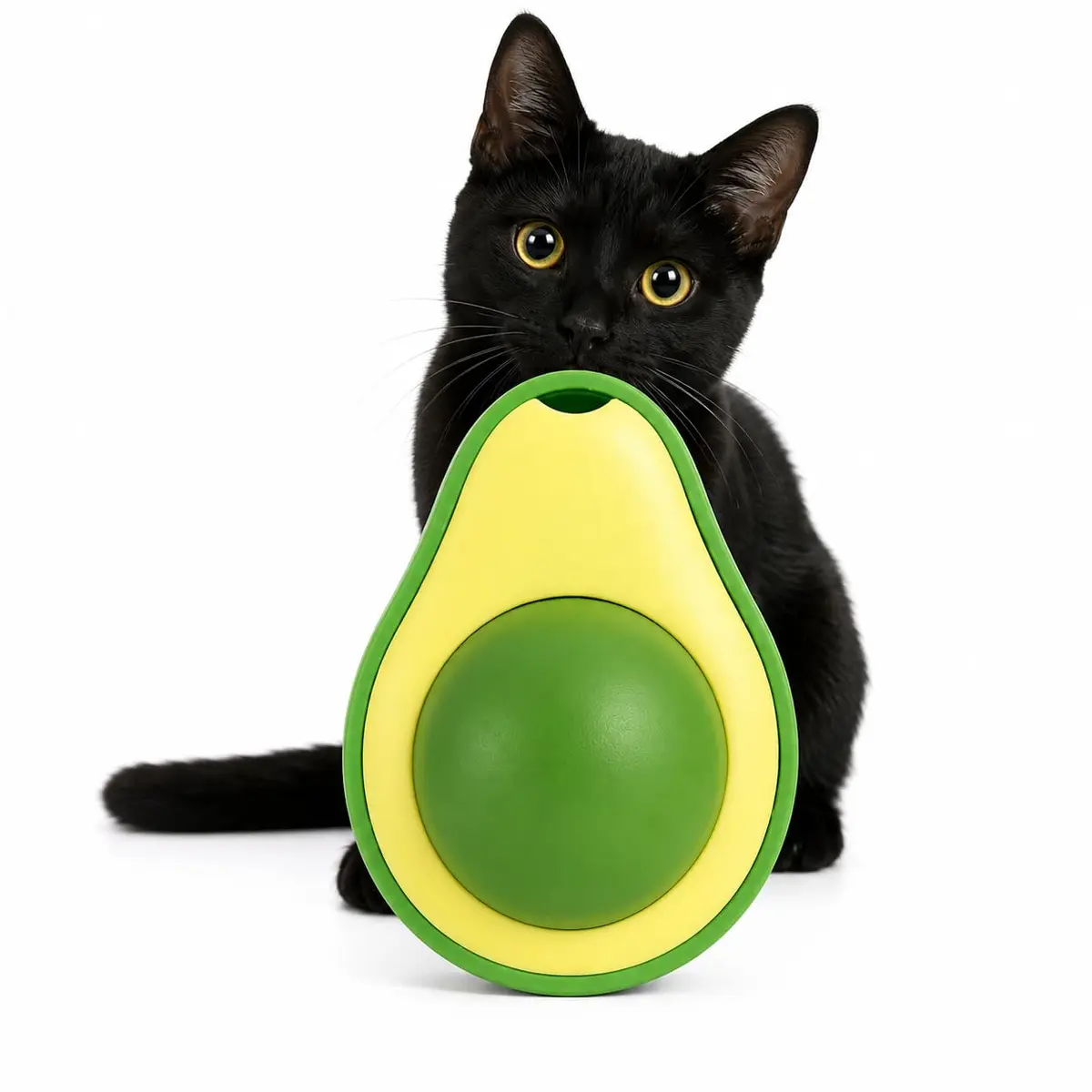Brinquedo para Gatos Catnip Formato Abacate com Erva de Gato Natural Bola de Lamber