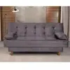 Sofá Cama 3 Lugares 195cm Veludo Holanda Berflex - Cinza - 1