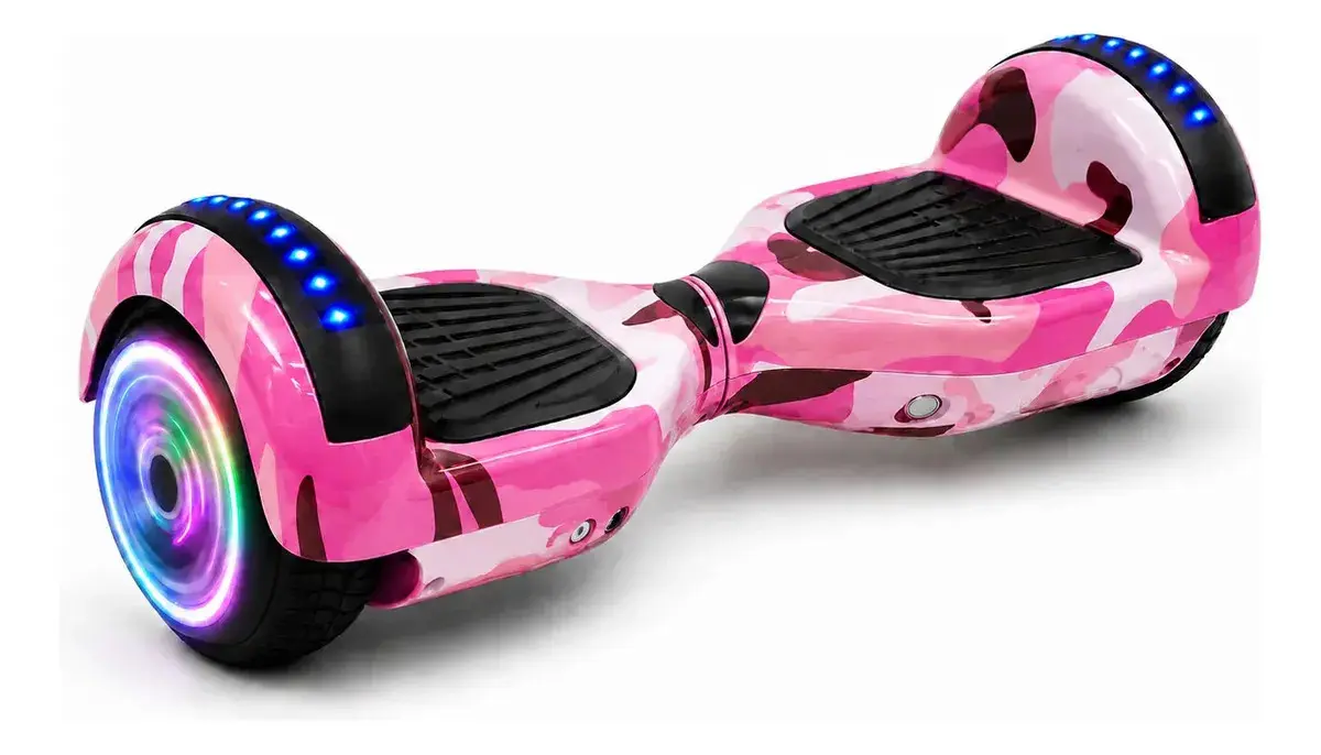 Overboard Skate Eletrico 6.5 Smartbalance Led Bt Variascores Cor Rosa Camuflado - 1