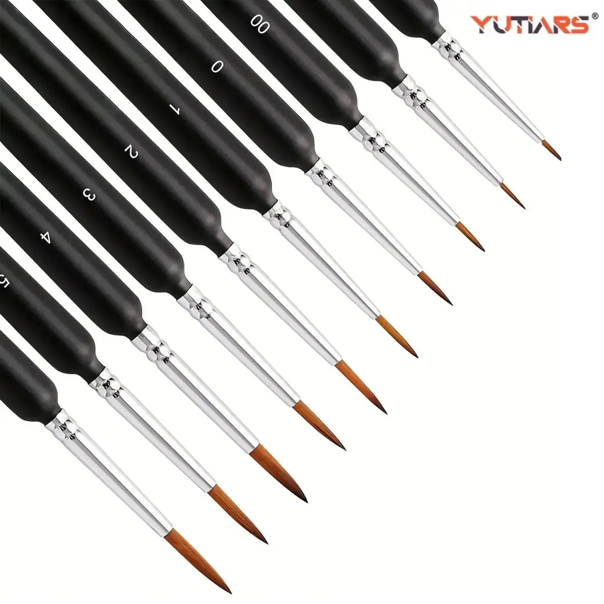 10/11pcs pincéis de pintura em miniatura, conjunto de pincéis de ponta detalhada com alça ergonômica-adequado para pintura acrílica, óleo, wat - 1
