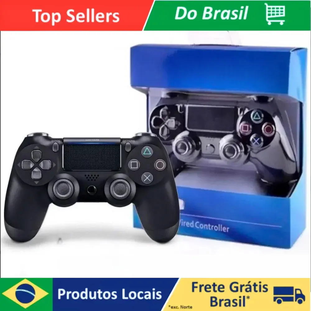 Controle Joystick Sem Fio Compativel com PS4 Para Video Game Celular PC Bluetooth – Design Ergonômico, Alta Precisão - 1