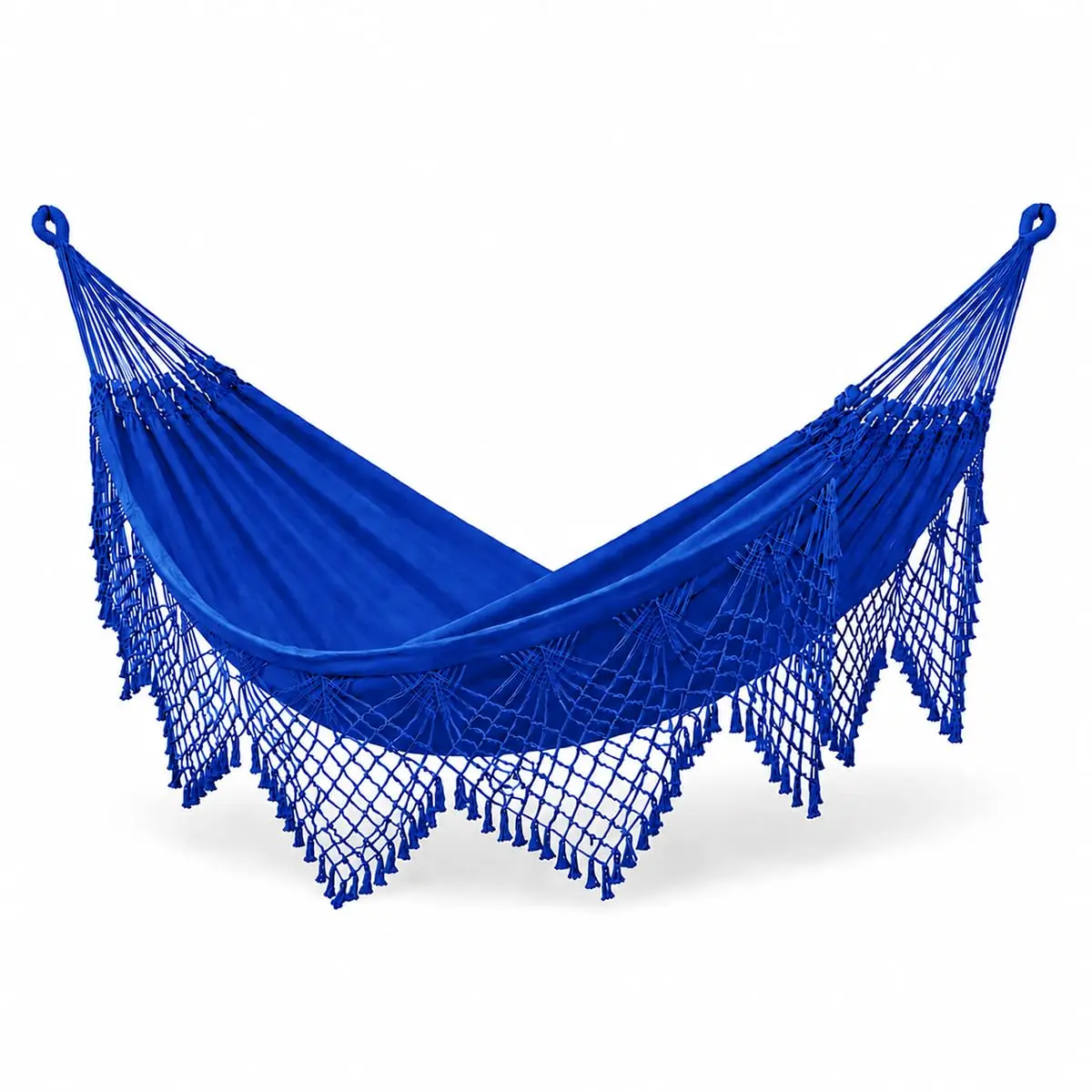 Rede de Dormir e Descanso Safira Casal Extra 100% Algodão Jaguaruana. (Azul Royal)