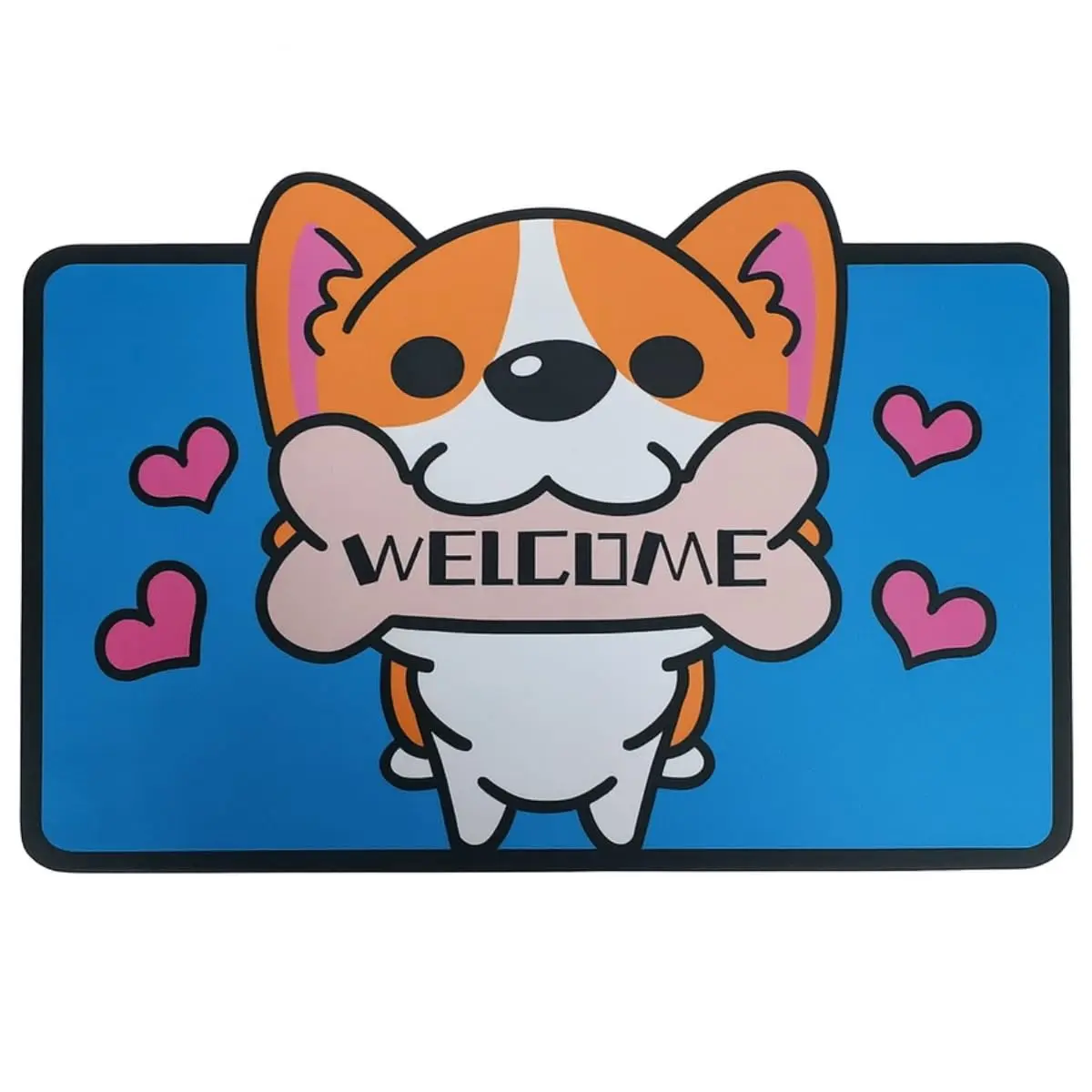 Tapete Capacho Decorativo para Porta de Entrada, Poliéster Emborrachado, 60x40cm, Antiderrapante e Resistente, Durável e Decorativo, (OSSO)