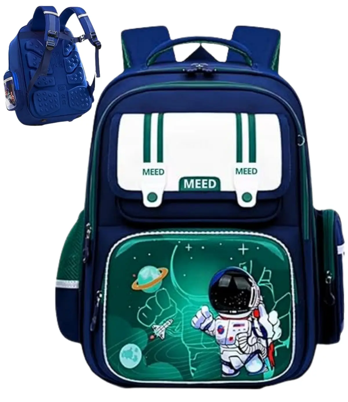 Mochila Escolar Ortopedica Infantil Astronauta Impermeavel Espaçosa Menino | Ótimo Acabamento Costura Reforçada Alta Durabilidade Proteção Lombar - 1