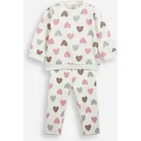 conjunto infantil de moletom coração off white