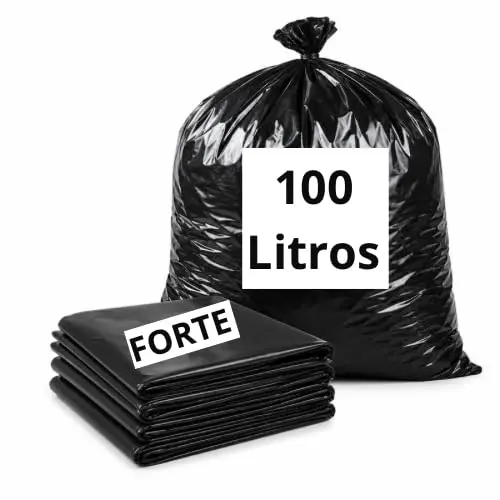 Saco de Lixo Reforçado 100 Litros Preto 100 unidades | Direto da Fábrica, Alta Resistência, 100L