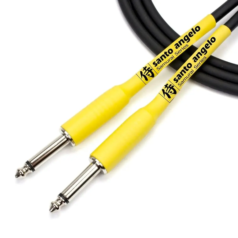 CABO DE GUITARRA SAMURAI 0,30MM CONECTOR P10/P10 10FT 3,05 METROS PRETO - SANTO ANGELO