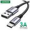 [Moedas R$7] UGREEN-USB Tipo C Cabo de carregamento rápido de dados, 3A, 18W,   - 1