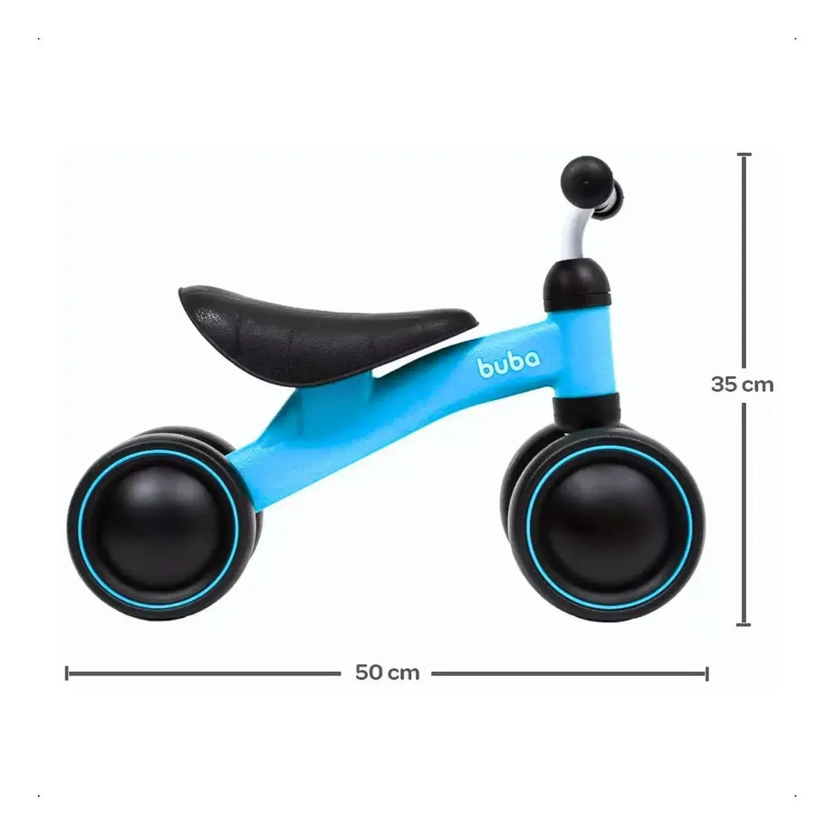Bicicleta De Equilíbrio 4 Rodas Buba Infantil Sem Pedal Cor Azul thumbnail 2