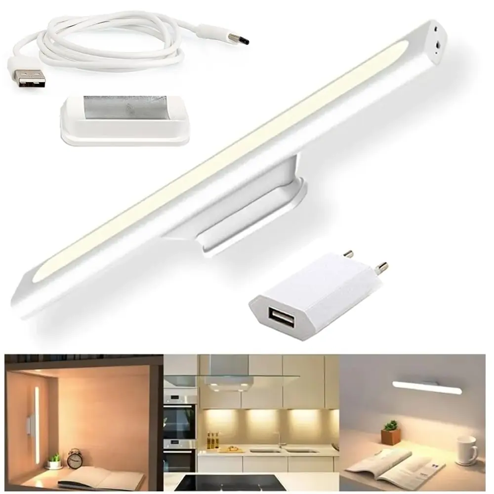 Luminária de led Recarregável Armário Com Imã Branco Frio e Quente + Adaptador para Tomada CBRN18536 - Commerce Brasil