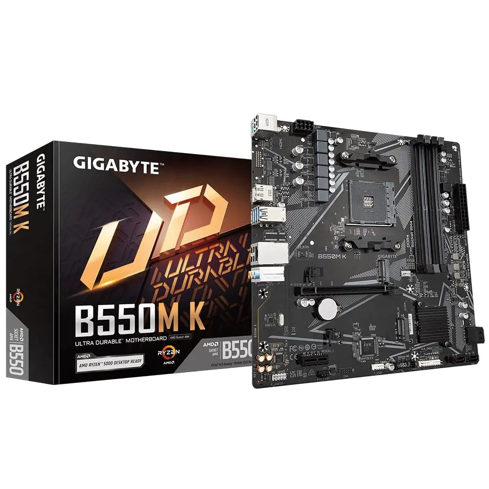 Placa Mae Gigabyte B550M, AM4 4XDDR4(MÁX128GB), 4 Sata, 1 M.2, 2XUSB 3.2, 4XUSB 2.0, 1XHDMI - 1