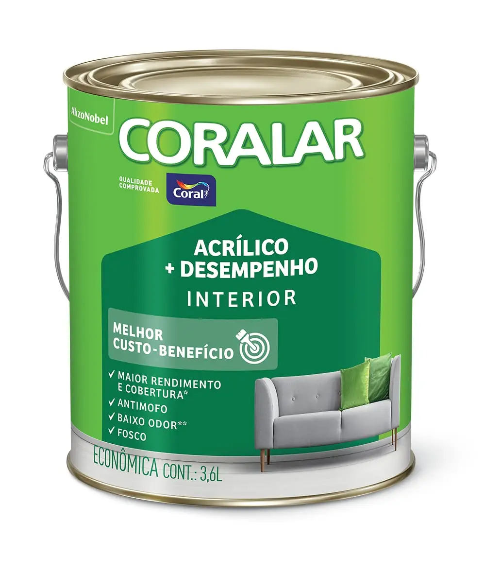 CORALAR ACRÍLICO MAIS DESEMPENHO PÊSSEGO 3,6L - CORAL