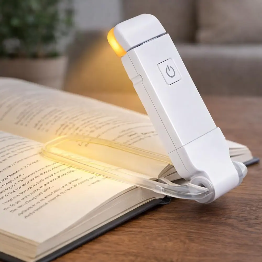 Luz de Leitura Para Livro Luminária de Livros - LED Quente Neutra Fria - Nível de Iluminação Ajustável - Ideal para Estudar ou Ler a Noite - Recarregável USB - 1