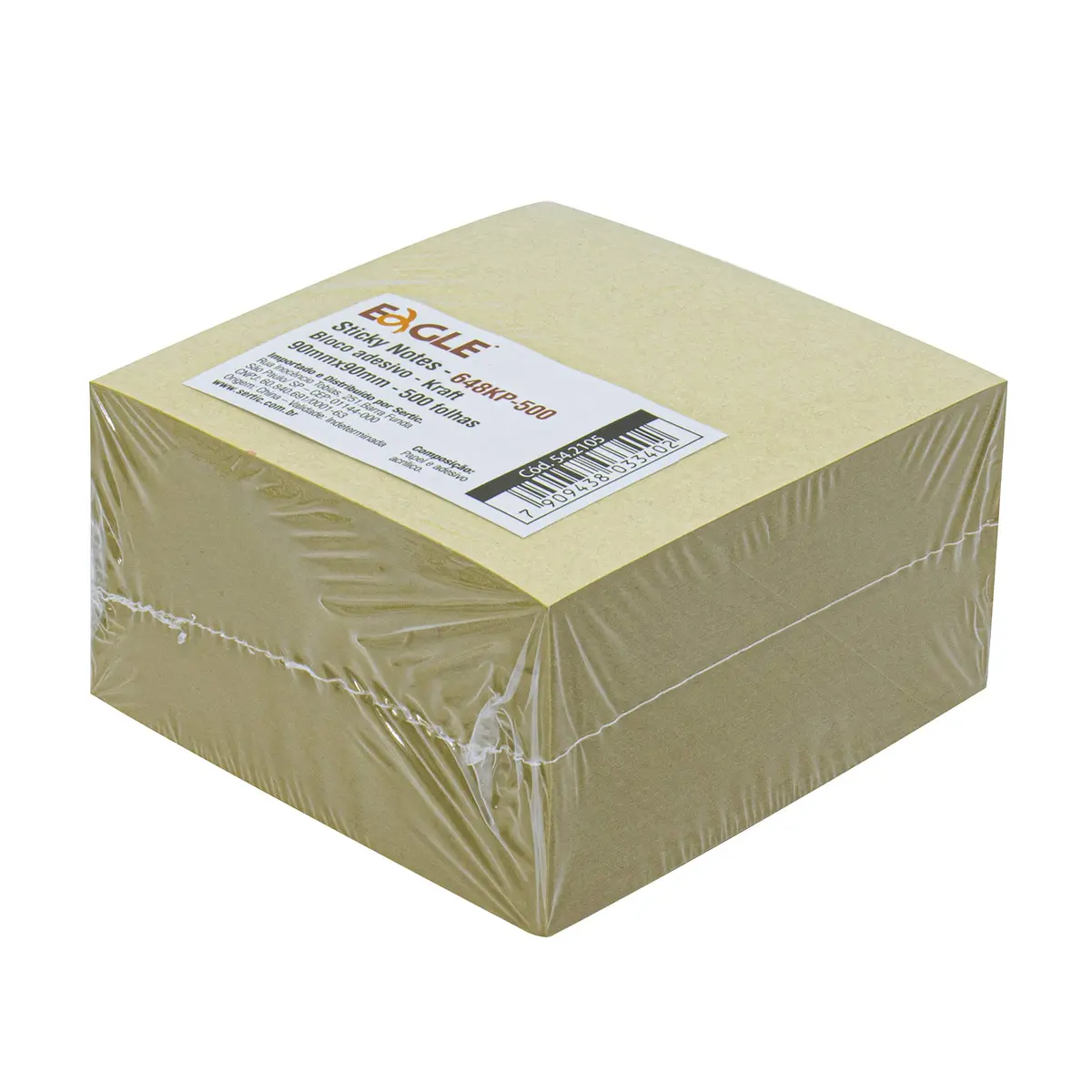 Bloco Adesivo Kraft 90x90mm - 500 folhas, Eagle