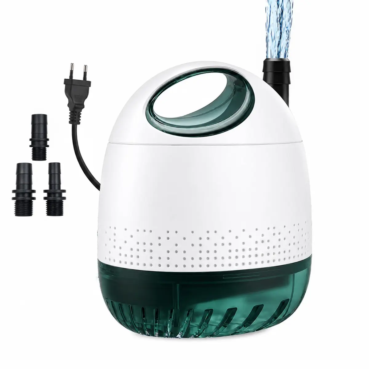 Bomba de Água Submersível 30W 2500L/H com Sucção Inferior, Bomba Aquario Submersa com 3 Bicos para Fonte de Agua Jardim, Mesa de Água, Cascata, Aquário, Lago e Hidroponia