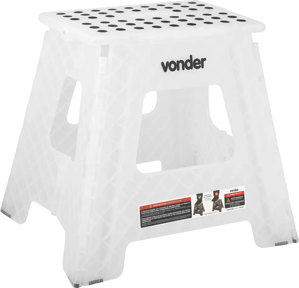 Vonder, Banqueta Plástica Dobrável, Transparente, Altura 360 Mm