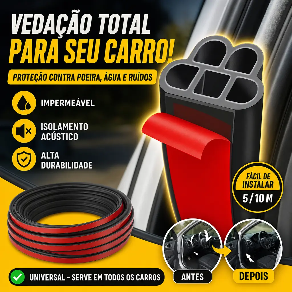 5/10 Metros Fita de Vedação de Esponja à Prova de Choque Carro Anti-Ruído Reduzir o Som - 1