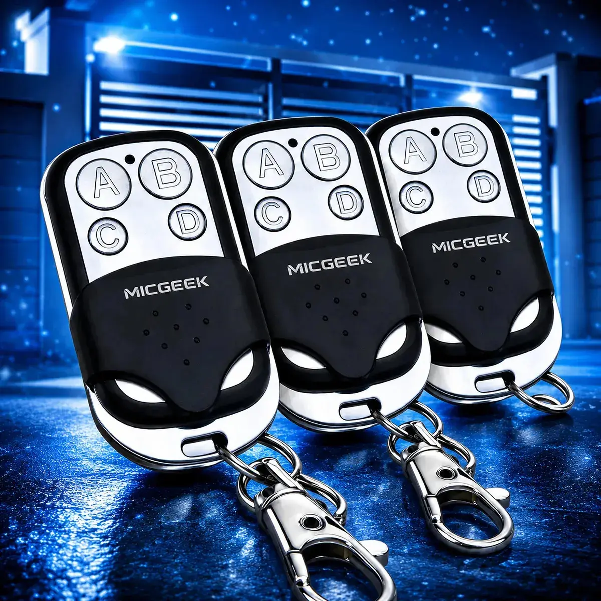 Kit 3 Controle Remoto Universal 4 Botões Para Portão Eletrônico Automatico Alarme Cerca Elétrica 433mhz Micgeek - 1