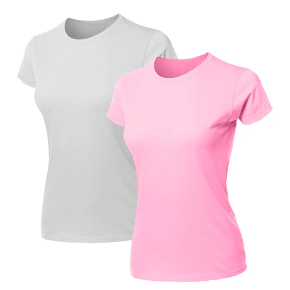 Kit 2 Blusas Feminina Tshirt Algodão Camiseta Baby Look Slim Fit Gola Redonda Básica