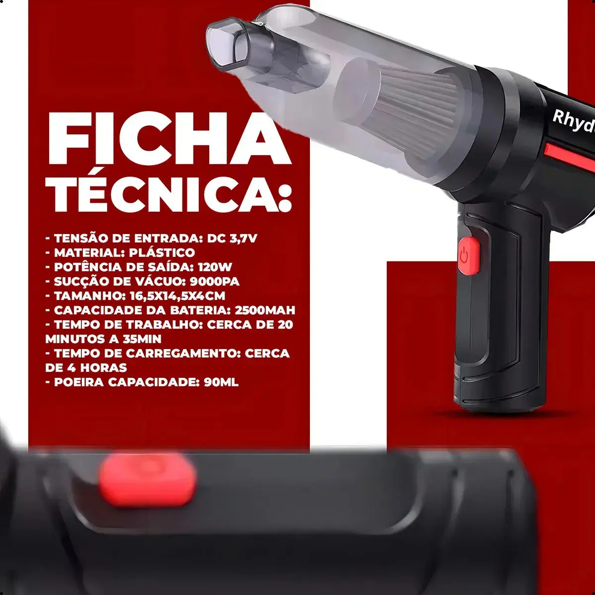 Aspirador De Pó Mini Soprador 3em1 Usb 1 Refil Portátil Recarregável Marca RHYDE thumbnail 7