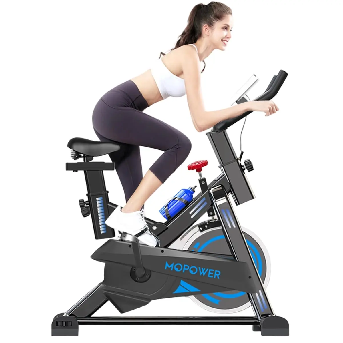 Bicicleta Spinning Ergométrica com primavera absorvente de choque | Bicicleta Ergométrica Spinning Magnética com Resistência Ajustável Assento Regulável Bicicleta Ergométrica Bike Spinning