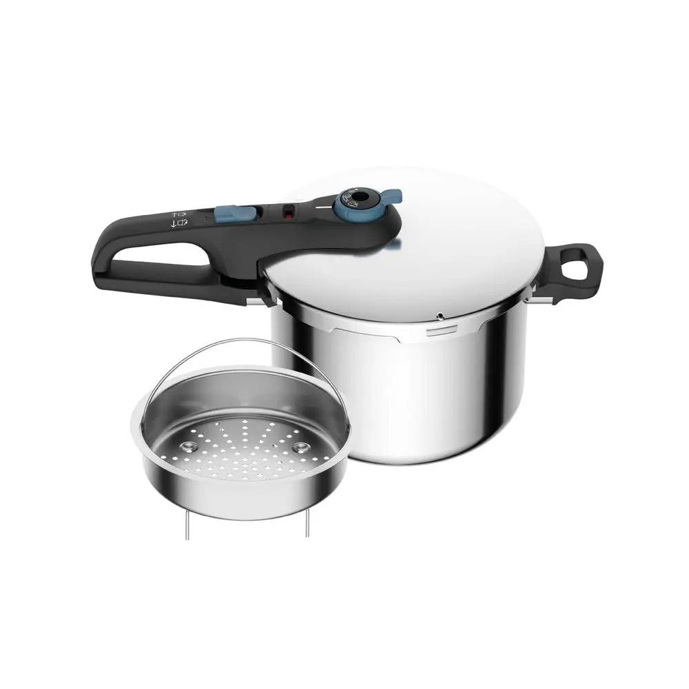 Panela De Pressão Rochedo Inox Trendy 6 litros Fechamento Externo Com Cesta De Vapor