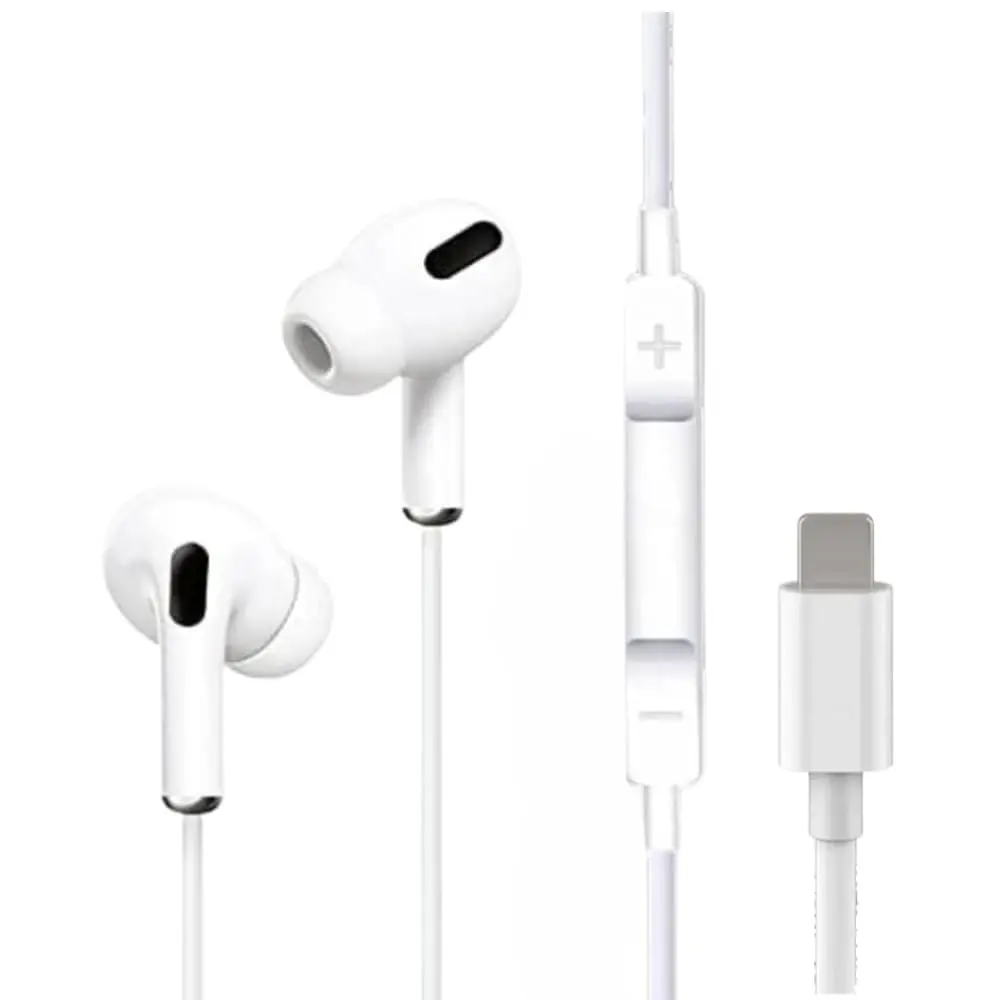 Fone de Ouvido com Fio Premium com Microfone e Ajuste de Volume – Compatível com Lightning, iOS, iPhone 5, 6, 7, 8, X, 11, 12, 13 e 14 - bluetooth - 2G - 1