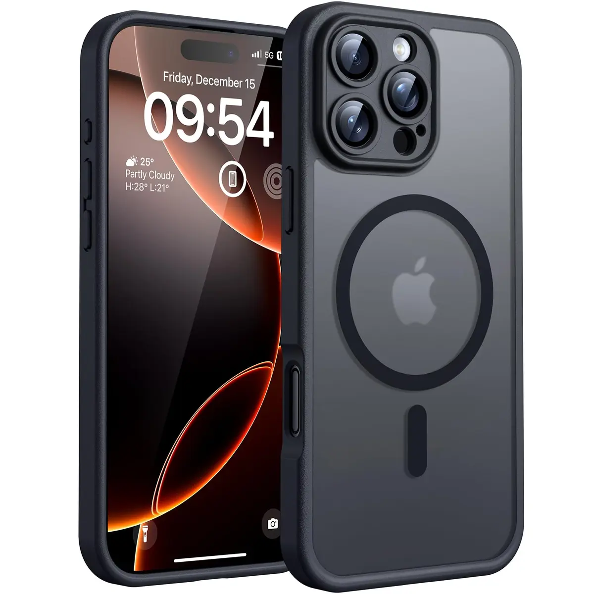 TOCOL Capa Capinha para iPhone 16 Pro Max Case 6.9 Pol, Preto | Compatível com MagSafe, Tampa da Câmera, Proteção Total e Militar, Antichoque, Anti-impressões, Fosco Translúcido - 1