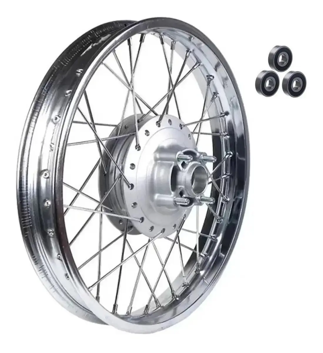 Roda Traseira Fabreck / Tork Raio 4mm Fan 125 2009 á 2017 Com Rolamento