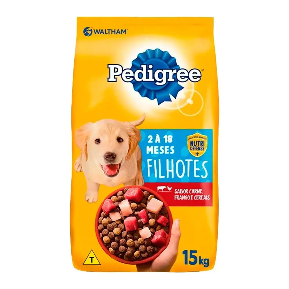 Ração Pedigree Carne Frango e Cereais Cães Filhotes 15 kg