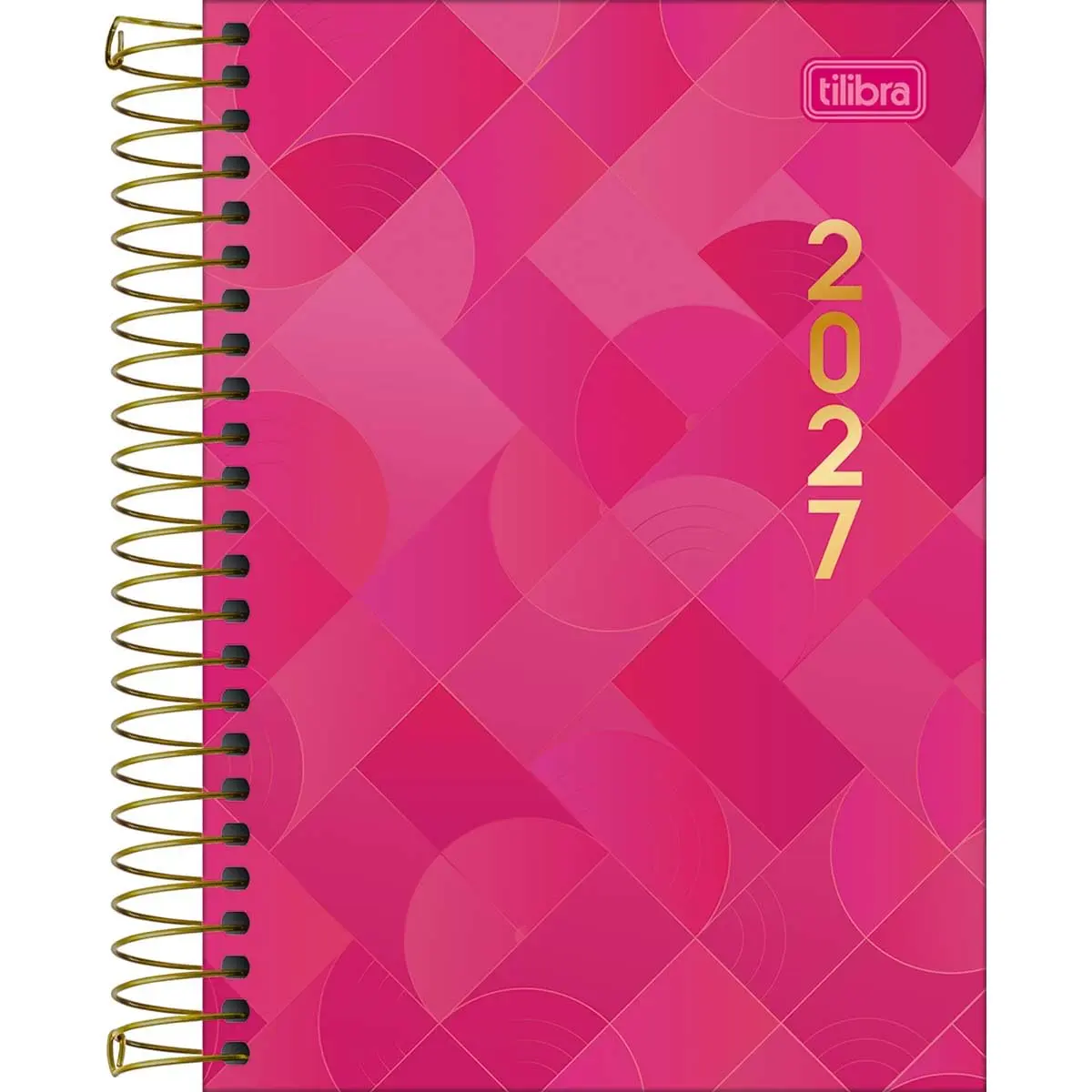 Tilibra - Agenda Executiva Espiral Diária 12,9 x 18,7 cm Spot Feminina 2027 - Rosa